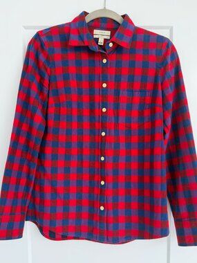 J. Crew Red And Blue Flannel Button Down shirt